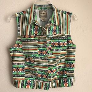 Billy by Flying Tomato Aztec Print Vest